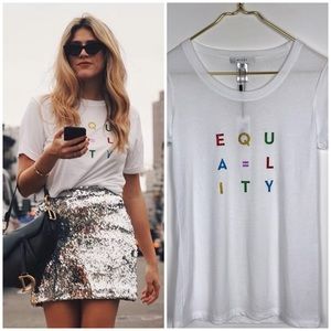 Milly Equality Rainbow Glitter T Shirt